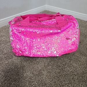Pink Sequin Girls Duffel Bag